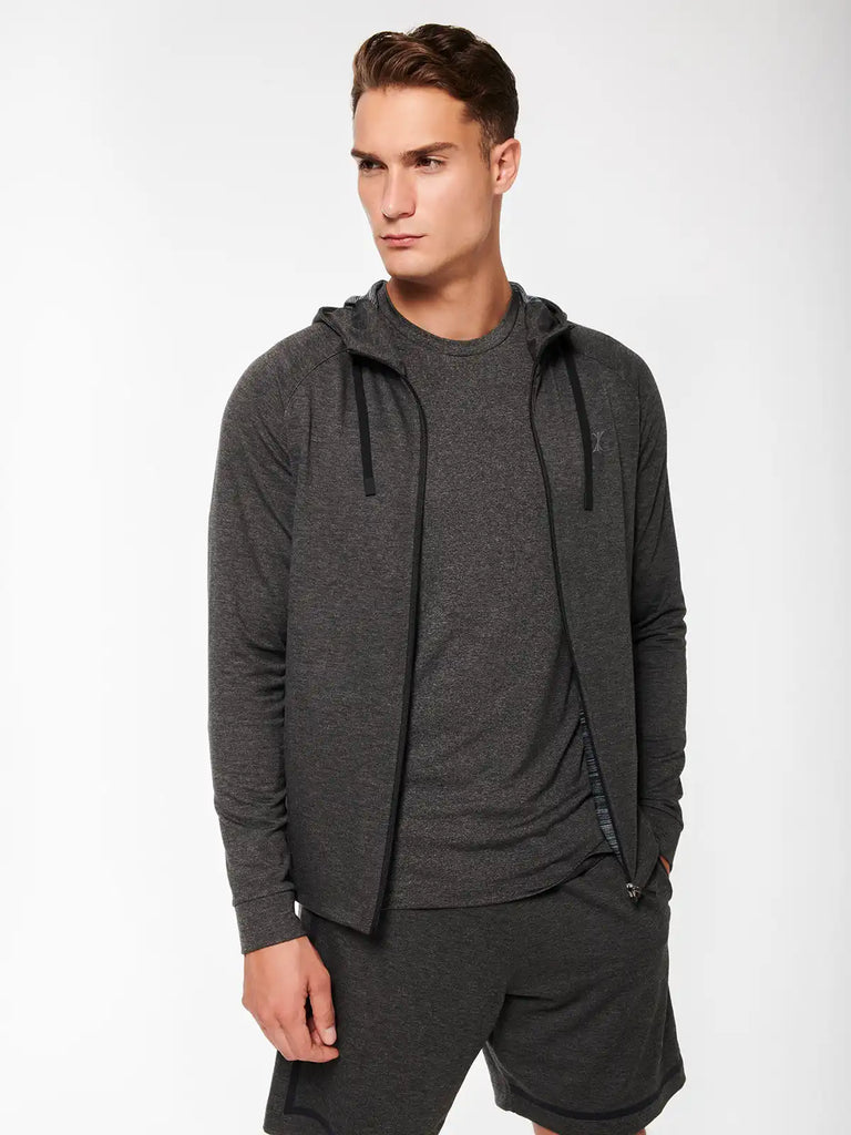Lightweight jersey zip clearance hoodie